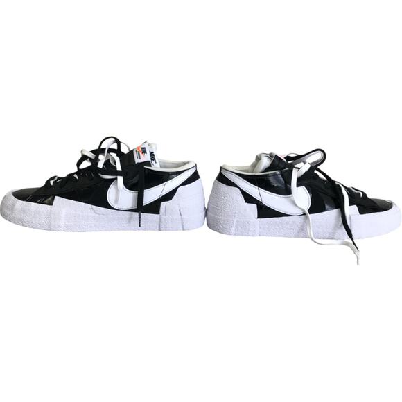 Nike Sacai Blazer Low Sneakers Unisex Size 10/11.5 Shiny Black White DM6443-001 main image 4